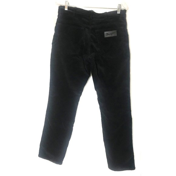 Wrangler Mens Corduroy Texas Slim Stretch Tapered Jeans Black 32X30 From USA - Picture 3 of 3
